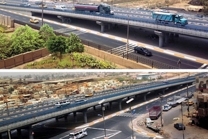  Die vierspurige, 500 m lange Straßenüberführung im Bezirk Shaab  