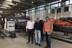  The BFT editor-in-chief visiting Mario Pfender (General Manager) and Michael Raich (Sales Director) at mbk in Kisslegg (from right to left) 