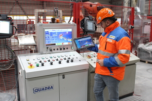 Paulo da Silva, foreman interlocking paving block factory 1 &amp; finishing line at Creabeton, monitors the production    