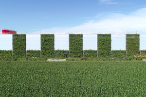  Abb.: Grünwand – wandgebundene, vertikale Begrünungen aus Stahl-Beton-Fertigteilen 