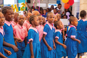  An outpouring of joy: More than 200 children from Kiberia celebrated new prospects for the future at the opening ceremony 