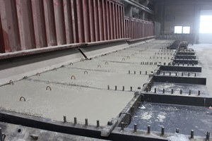  Freshly poured L-shaped retaining wall panels ... 