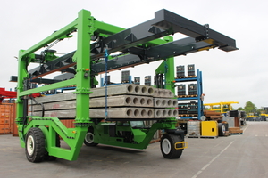  The range of straddle carriers made by Combilift provides safe, efficient solutions for the most extreme load handling situations 