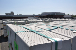  Finished special Kassel curbstones on the exterior grounds area of the plant  