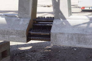  Connection detail at the bottom chord with reinforcing steel couplings 