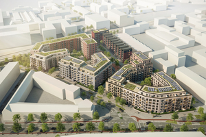 Auf 2,5 h in Hamburg-Ottensen entsteht mit einem Ensemble aus vier Baukörpern das Max Brauer Quartier 