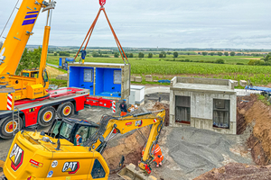  The drinking water reservoirs consist of two chambers and are clad with PEHD  