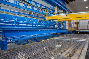  The Wire Center moves the lattice girders across the factory floor without having to interrupt production for their storage  