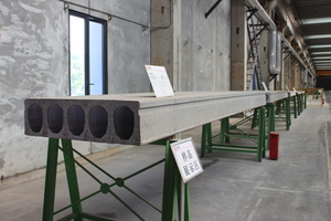  On display: View to the various types of hollow-core slabs 