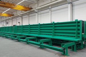  25 m lange Bibat-Schalung mit hydraulischem Höhenverstellsystem  