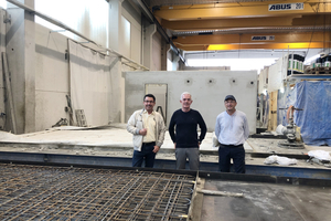  Silvio Schade (BFT) informierte sich bei Stefan Griesmann (Geschäftsführer) und Frank Hirschberg (Produktionsleiter) im Werk Sachsen (v. l. n. r.)  