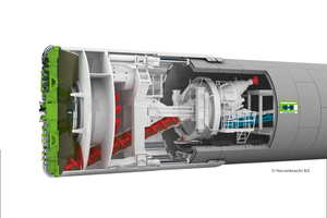  The Herrenknecht tunnel boring machine operated by ARGE U2 17-21 (Strabag/Porr) demonstrates the tunnel construction method 