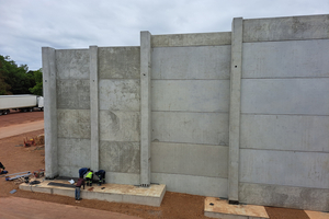  A section of the wall nears completion 