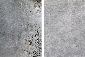  Fig. 1: Typical damage in architectural concrete surfaces include spalling, broken edges and gravel pockets  