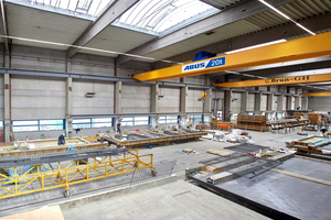 The precast plant in St. Ingbert in the German federal state of Saarland. Look into the hall: The IT system RIB One Prefab MES turned out to be the optimal application for the start. 
