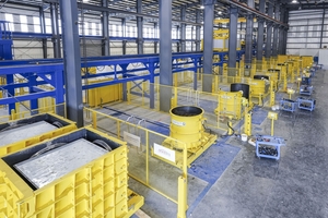  A precisely planned number of set-up stations for wetcast mold ensures that there are no delays in the overall systems despite different set-up times 