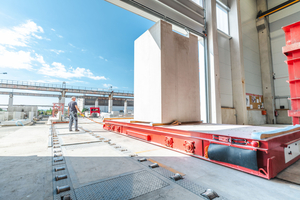  Finished precast element placed on the carriage 