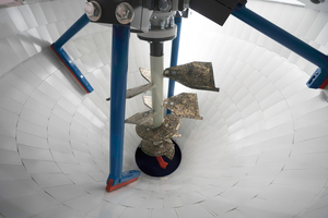  View of the agitator of a Kniele KKM cone mixer 