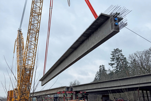  OSW installed the 30 prestressed concrete bridge girders in January  