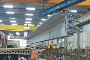  The longest bridge girder measured almost 40 m  