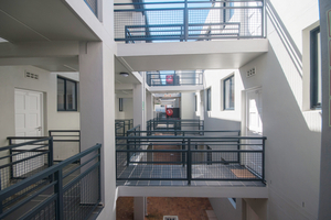  Solid-slab walkways link the different apartment blocks 