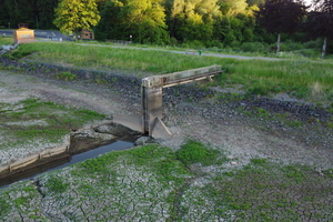  Before: In the beginning of 2023, lake Wiesensee in the Westerwald region in Germany was completely drained before the Monk structure, among others, underwent remediation 