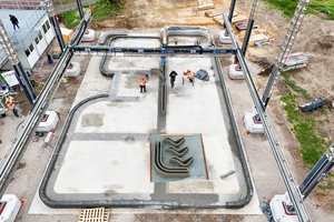  Underpinnings and foundation slab (as well as roof and ceilings) were built using conventional methods 