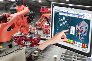  Abb. 4: Touchscreen-Tablets mit WiFi-Verbindung, um Einstellungen direkt vor der Maschine vorzunehmen 