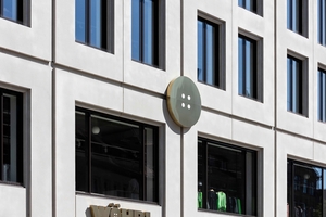  Subtly beveled edges and seamless transitions emphasize the precise workmanship of the large architectural concrete elements  
