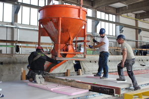  Fig. 5: … and pouring the concrete for a structural precast element  