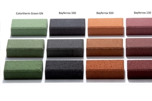  Fig. 2: Iron oxides can be used without difficulty to color concretes based on alkali-activated materials (AAM) or geopolymers  