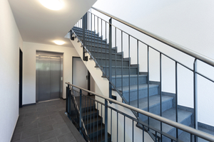  Fig. 6: The spacious, well-lit stairwell is also equipped with an elevator, ensuring full accessibility of all apartments  