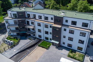  Fig. 1: The new apartment building constructed in Mönchengladbach-Odenkirchen includes 19 fully accessible residential units spread across four floors  