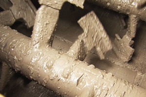  The interior of the mixer before cleaning 