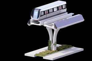  As an additional benefit, the routes are also suitable for installation of solar elements that can deliver up to 43 % of the energy needed for the operation of the magnetic levitation train 