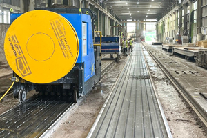  The hollow-core slabs are manufactured on 1.2 m wide and approximately 150 m long casting beds 