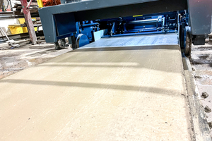  The concrete is directly pressed into the casting beds and remains behind the machine for curing 