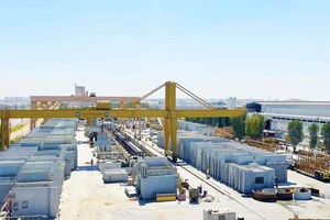  Fig. 7: Produced wall panels are temporarily stored in the pre-storage area and storage yard  