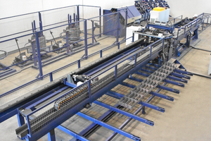  Mesh production line with a PLC Basic EE mesh welding machine and a MELC Polyline x3 straightening machine with three 5G maintenance -free rotors working simultaneously 