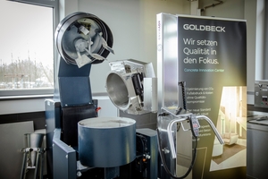  At the Concrete Innovation Center, the teams use a 30-liter concrete forced mixer to produce laboratory formulations 