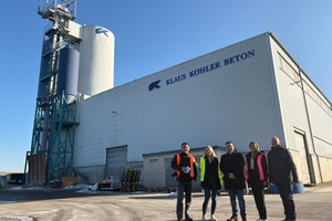  Lars Lehmann, Managing Director of Klaus Köhler Beton- und Fertigteilwerk GmbH (center), recently welcomed Silvio Schade, Kristin Hanneforth, and Karla Knitter (from left) to the Luckenwalde plant. On the far right of the picture is Roy Thyroff from Rothycon/CU Bau 