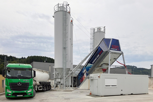  The space-saving and flexible installation of the Euromix 1600 Nova ensures sufficient manoeuvring space on the existing plant floor 