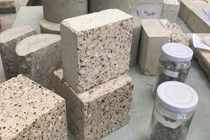  Various test specimens from municipal waste incineration ash  