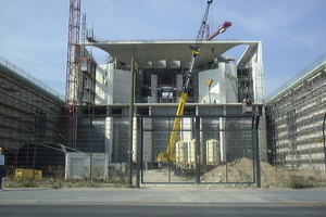  Baustelle Bundeskanzleramt mit Fertigteilen und Ortbeton aus Dyckerhoff Weiss Zement 