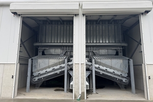  Abb. 3.: Der Zuschlagbunker der neuen Betonmischanlage während der Inbetriebnahmevorbereitung  