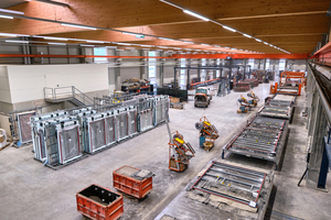  Fig. 2: At the factory, the Windowment modules were integrated into the prefabricated wall elements. This shifted several work steps from the construction site to the production facility  