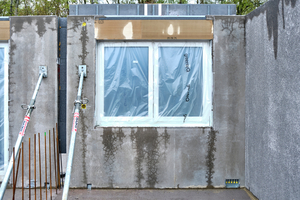  Fig. 6: The Windowment module integrated into the precast concrete wall was combined with pre-installed conduit routes for future building services  
