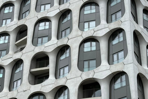  Fig. 3: Due to specific structural requirements, special facade elements were used in the loggia areas and at the building corners  