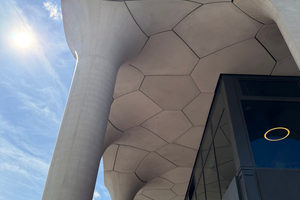  Fig. 5: The completed soffit shows the arrangement of the individual facade elements  