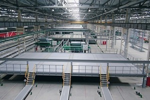  Circulation system with preparation station for the production of sandwich panels 